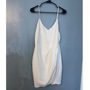 Lulu’s Large White Forever Your Girl Graduation Mini Dress